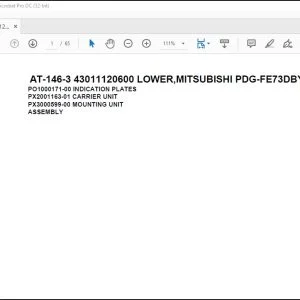 Tadano Crane AT-146-3 43011120600 LOWER,MITSUBISHI PDG-FE73DBY 6KA4 Parts Manual - PDF DOWNLOAD