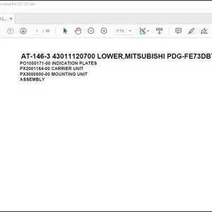 Tadano Crane AT-146-3 43011120700 LOWER,MITSUBISHI PDG-FE73DBY 6KA4 Parts Manual - PDF DOWNLOAD