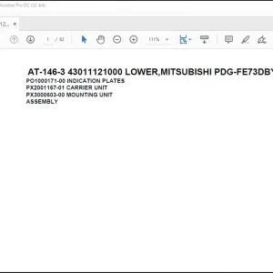 Tadano Crane AT-146-3 43011121000 LOWER,MITSUBISHI PDG-FE73DBY 6KA4 Parts Manual - PDF DOWNLOAD