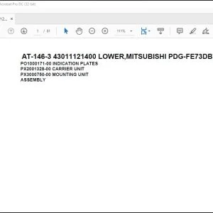 Tadano Crane AT-146-3 43011121400 LOWER,MITSUBISHI PDG-FE73DBY 6KA4 Parts Manual - PDF DOWNLOAD
