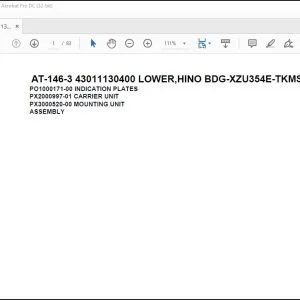 Tadano Crane AT-146-3 43011130400 LOWER,HINO BDG-XZU354E-TKMSD6 Parts Catalog Manual - PDF DOWNLOAD