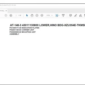 Tadano Crane AT-146-3 43011130800 LOWER,HINO BDG-XZU354E-TKMSD6 Parts Catalog Manual - PDF DOWNLOAD