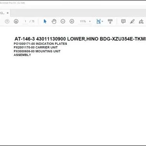 Tadano Crane AT-146-3 43011130900 LOWER,HINO BDG-XZU354E-TKMSD6 Parts Catalog Manual - PDF DOWNLOAD