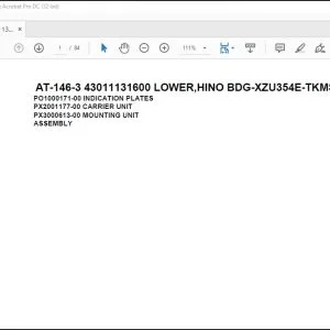 Tadano Crane AT-146-3 43011131600 LOWER,HINO BDG-XZU354E-TKMSD6 Parts Catalog Manual - PDF DOWNLOAD