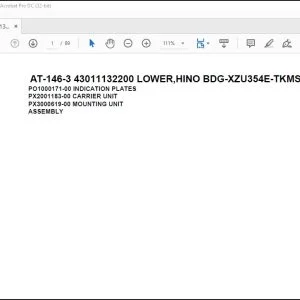 Tadano Crane AT-146-3 43011132200 LOWER,HINO BDG-XZU354E-TKMSD6 Parts Catalog Manual - PDF DOWNLOAD