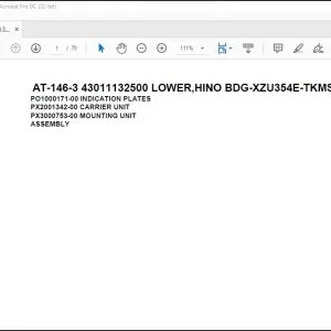 Tadano Crane AT-146-3 43011132500 LOWER,HINO BDG-XZU354E-TKMSD6 Parts Catalog Manual - PDF DOWNLOAD