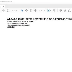 Tadano Crane AT-146-3 43011132700 LOWER,HINO BDG-XZU354E-TKMSD6 Parts Catalog Manual - PDF DOWNLOAD