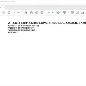 Tadano Crane AT-146-3 43011133100 LOWER,HINO BDG-XZU354E-TKMSD6 Parts Catalog Manual - PDF DOWNLOAD
