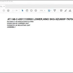 Tadano Crane AT-146-3 43011135500 LOWER,HINO SKG-XZU600F-TKFSC6 Parts Manual - PDF DOWNLOAD
