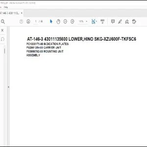 Tadano Crane AT-146-3 43011135600 LOWER,HINO SKG-XZU600F-TKFSC6 Parts Catalog Manual - PDF DOWNLOAD