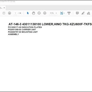Tadano Crane AT-146-3 43011138100 LOWER,HINO TKG-XZU600F-TKFSC6 Parts Catalog Manual - PDF DOWNLOAD