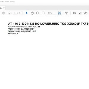 Tadano Crane AT-146-3 43011138300 LOWER,HINO TKG-XZU600F-TKFSC6 Parts Catalog Manual - PDF DOWNLOAD