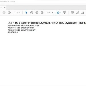 Tadano Crane AT-146-3 43011138400 LOWER,HINO TKG-XZU600F-TKFSC6 Spare Parts Manual - PDF DOWNLOAD