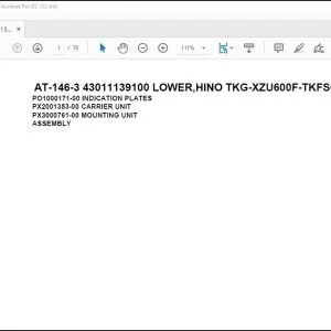 Tadano Crane AT-146-3 43011139100 LOWER,HINO TKG-XZU600F-TKFSC6 Parts Catalog Manual - PDF DOWNLOAD