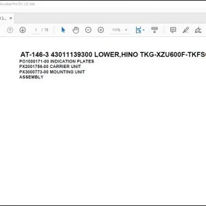 Tadano Crane AT-146-3 43011139300 LOWER,HINO TKG-XZU600F-TKFSC6 Parts Catalog Manual - PDF DOWNLOAD