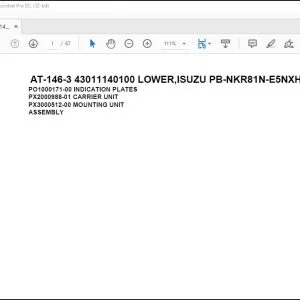 Tadano Crane AT-146-3 43011140100 LOWER,ISUZU PB-NKR81N-E5NXHY Spare Parts Catalog Manual - PDF DOWNLOAD