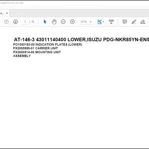 Tadano Crane AT-146-3 43011140400 LOWER,ISUZU PDG-NKR85YN-EN5AHY-M Parts Manual - PDF DOWNLOAD