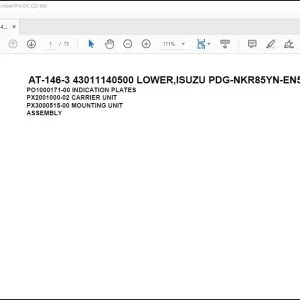 Tadano Crane AT-146-3 43011140500 LOWER,ISUZU PDG-NKR85YN-EN5AHY-M Parts Catalog Manual - PDF DOWNLOAD