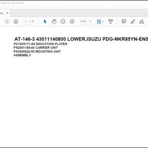 Tadano Crane AT-146-3 43011140800 LOWER,ISUZU PDG-NKR85YN-EN5AHY-M Parts Manual - PDF DOWNLOAD