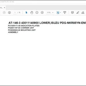 Tadano Crane AT-146-3 43011140900 LOWER,ISUZU PDG-NKR85YN-EN5AHY-M Parts Manual - PDF DOWNLOAD