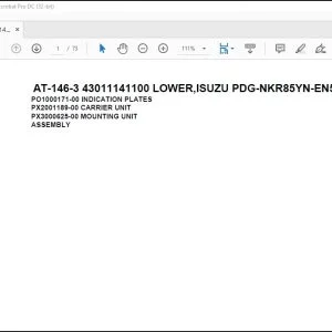 Tadano Crane AT-146-3 43011141100 LOWER,ISUZU PDG-NKR85YN-EN5AHY-M Parts Manual - PDF DOWNLOAD