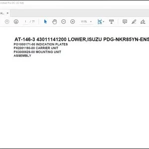 Tadano Crane AT-146-3 43011141200 LOWER,ISUZU PDG-NKR85YN-EN5AHY-M Parts Manual - PDF DOWNLOAD