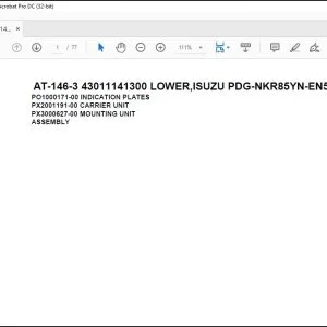 Tadano Crane AT-146-3 43011141300 LOWER,ISUZU PDG-NKR85YN-EN5AHY-M Parts Manual - PDF DOWNLOAD