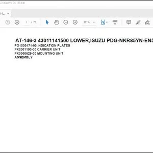 Tadano Crane AT-146-3 43011141500 LOWER,ISUZU PDG-NKR85YN-EN5AHY-M Parts Manual - PDF DOWNLOAD