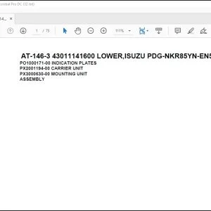 Tadano Crane AT-146-3 43011141600 LOWER,ISUZU PDG-NKR85YN-EN5AHY-M Parts Manual - PDF DOWNLOAD