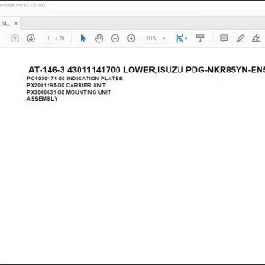 Tadano Crane AT-146-3 43011141700 LOWER,ISUZU PDG-NKR85YN-EN5AHY-M Parts Manual - PDF DOWNLOAD