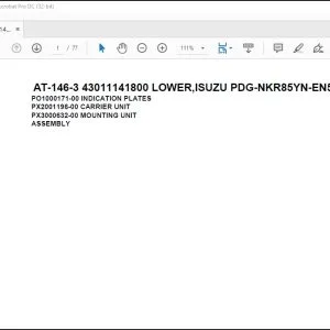 Tadano Crane AT-146-3 43011141800 LOWER,ISUZU PDG-NKR85YN-EN5AHY-M Parts Manual - PDF DOWNLOAD