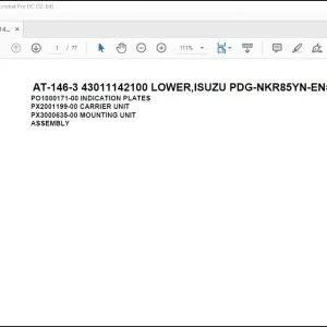Tadano Crane AT-146-3 43011142100 LOWER,ISUZU PDG-NKR85YN-EN5AHY-M Parts Manual - PDF DOWNLOAD