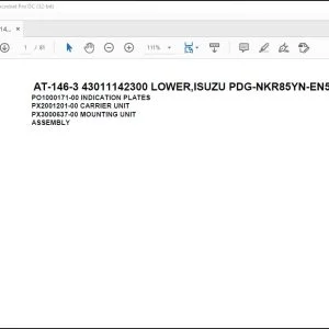 Tadano Crane AT-146-3 43011142300 LOWER,ISUZU PDG-NKR85YN-EN5AHY-M Parts Manual - PDF DOWNLOAD