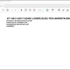 Tadano Crane AT-146-3 43011142400 LOWER,ISUZU PDG-NKR85YN-EN5AHY-M Parts Manual - PDF DOWNLOAD