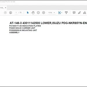 Tadano Crane AT-146-3 43011142500 LOWER,ISUZU PDG-NKR85YN-EN5AHY-M Parts Manual - PDF DOWNLOAD