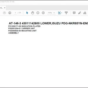 Tadano Crane AT-146-3 43011142600 LOWER,ISUZU PDG-NKR85YN-EN5AHY-M Parts Manual - PDF DOWNLOAD