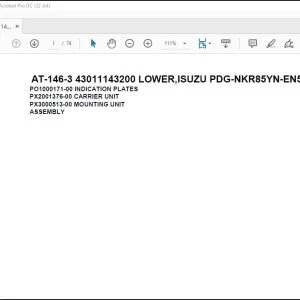 Tadano Crane AT-146-3 43011143200 LOWER,ISUZU PDG-NKR85YN-EN5AHY-M Parts Manual - PDF DOWNLOAD