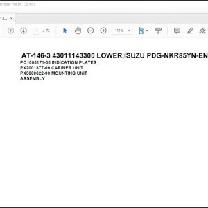 Tadano Crane AT-146-3 43011143300 LOWER,ISUZU PDG-NKR85YN-EN5AHY-M Parts Manual - PDF DOWNLOAD