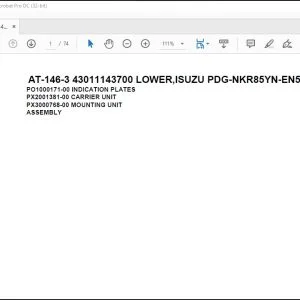Tadano Crane AT-146-3 43011143700 LOWER,ISUZU PDG-NKR85YN-EN5AHY-M Parts Manual - PDF DOWNLOAD