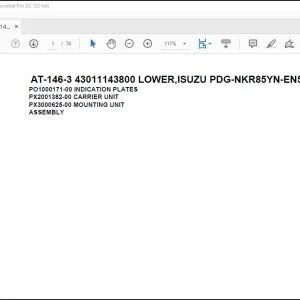 Tadano Crane AT-146-3 43011143800 LOWER,ISUZU PDG-NKR85YN-EN5AHY-M Parts Manual - PDF DOWNLOAD