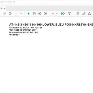 Tadano Crane AT-146-3 43011144100 LOWER,ISUZU PDG-NKR85YN-EN5AHY-M Parts Manual - PDF DOWNLOAD