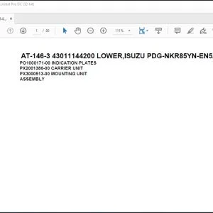 Tadano Crane AT-146-3 43011144200 LOWER,ISUZU PDG-NKR85YN-EN5AHY-M Parts Manual - PDF DOWNLOAD