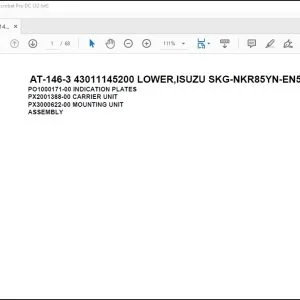 Tadano Crane AT-146-3 43011145200 LOWER,ISUZU SKG-NKR85YN-EN5AHY-M Parts Manual - PDF DOWNLOAD