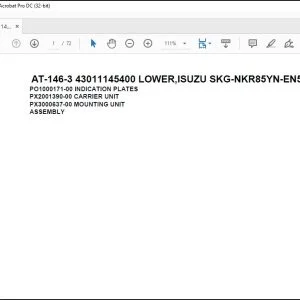 Tadano Crane AT-146-3 43011145400 LOWER,ISUZU SKG-NKR85YN-EN5AHY-M Parts Manual - PDF DOWNLOAD
