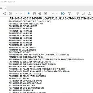 Tadano Crane AT-146-3 43011145800 LOWER,ISUZU SKG-NKR85YN-EN5AHY-M Parts Manual - PDF DOWNLOAD