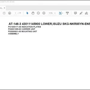 Tadano Crane AT-146-3 43011145900 LOWER,ISUZU SKG-NKR85YN-EN5AHY-M Spare Parts Manual - PDF DOWNLOAD