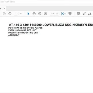 Tadano Crane AT-146-3 43011146000 LOWER,ISUZU SKG-NKR85YN-EN5AHY-M Parts Manual - PDF DOWNLOAD