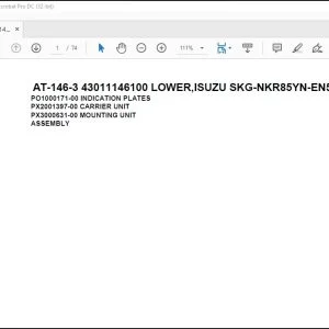 Tadano Crane AT-146-3 43011146100 LOWER,ISUZU SKG-NKR85YN-EN5AHY-M Parts Manual - PDF DOWNLOAD