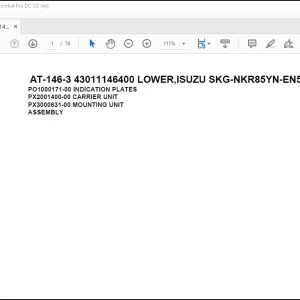 Tadano Crane AT-146-3 43011146400 LOWER,ISUZU SKG-NKR85YN-EN5AHY-M Parts Manual - PDF DOWNLOAD