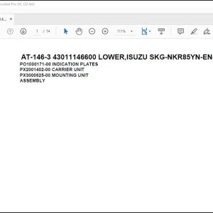 Tadano Crane AT-146-3 43011146600 LOWER,ISUZU SKG-NKR85YN-EN5AHY-M Parts Manual - PDF DOWNLOAD